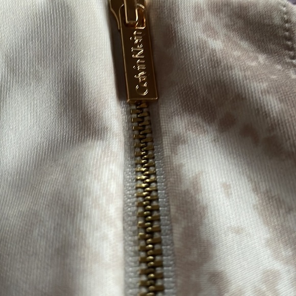 Calvin Klein Snake Print Fit and Flare Scuba Dress-CREAM, WHITE, GREY - Picture 5 of 5